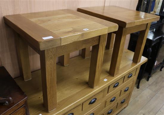A pair of oak lamp tables W.60cm